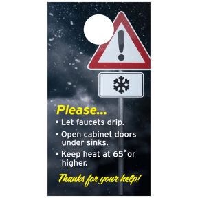 Warning Door Hanger - Freeze Warning Thanks 