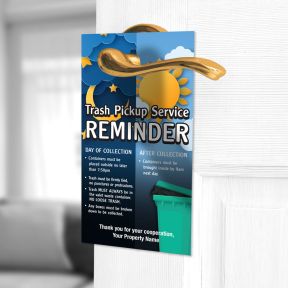 Warning Door Hanger - Trash Schedule Reminder