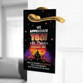 Seasonal Door Hangers - No Tricks Appreciation 