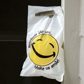 Smiley Face Opaque Door Hanger Bag - 10"x  15"
