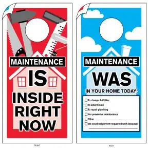 Maintenance Door Hanger - House