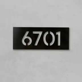 Custom Apartment Number Signs - 6" x 2" Dibond Cut-Out Plate