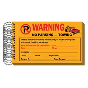 Parking Violation Stickers Book Format - Warning No Parking