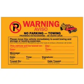 Bilingual Custom Imprint Parking Violation - Fluorescent Orange