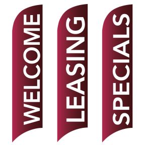 Message Wave Flags - Burgundy 