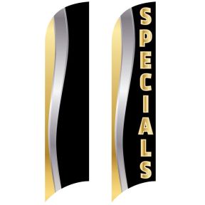Metallic Wave Flags - Black Gold
