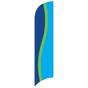 Wave Flag - Blue, Lime and Ocean 