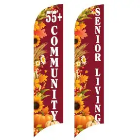 Senior Community Wave Flags - Autumn Harvest