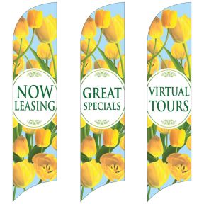 Wave Flags - Yellow Tulips