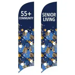Senior Community Wave Flags - Metallic Confetti