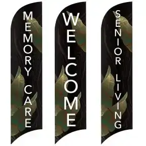 Senior Community Wave Flags - Gold Leaf