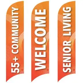 Senior Community Wave Flags - Abstract
