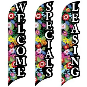 3D Wave Flags - Flowers Galore