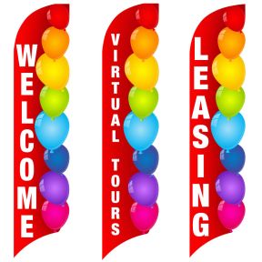 3D Wave Flag - Balloons