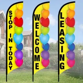 3D Wave Flag Kits - Yellow Balloons