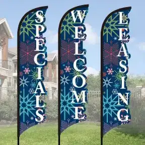 3D Wave Flag Kits - Fun Snowflakes