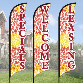 3D Wave Flag Kits - Autumn Blooms