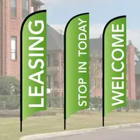 Message Wave Flag Kits - Lime Green