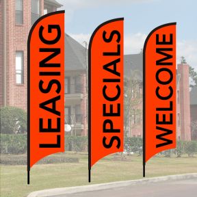 Message Wave Flag Kits - Neon Red Orange