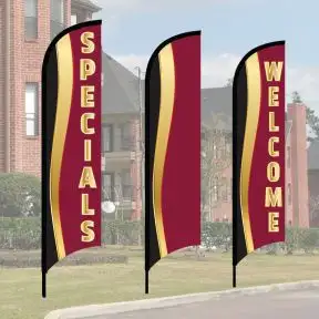 Metallic Wave Flag Kits - Burgundy Black