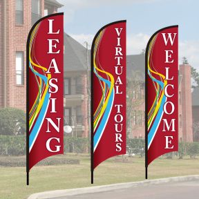 Wave Flag Kits - Red Swirl