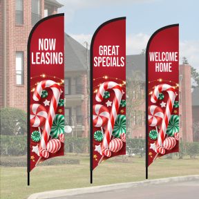 Holiday Wave Flag Kits - Candy Cane Burst