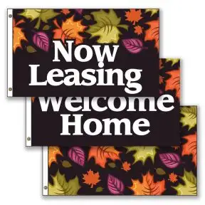 Horizontal Flags - Classic Falling Leaves