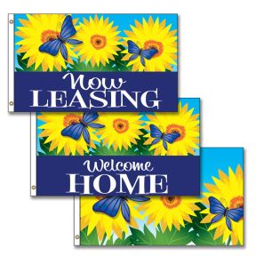 Horizontal Flags - Happy Butterfly