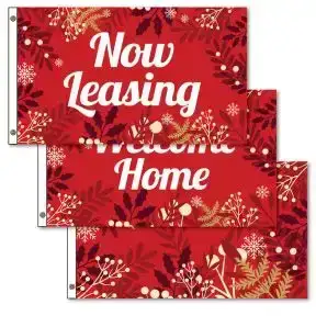 Horizontal Flags - Holiday Foliage