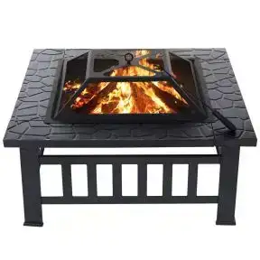 Fire Pit — 32" Square Wood-burning with Cover