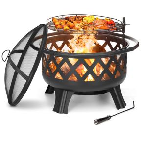 Fire Pit — 30" Designer Wood-burning with Cover