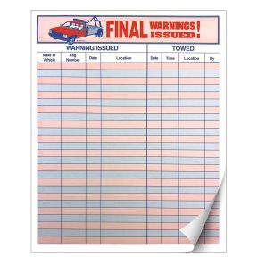 Final Tow Warnings Log Pad