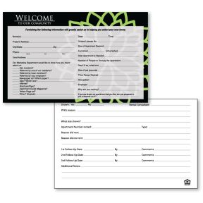 Guest Card - Modern Flower on Black