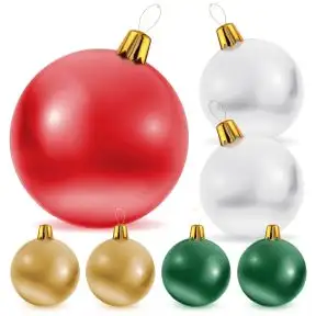 Inflatable Ornament Bundle - 7 Holiday Ornament Set