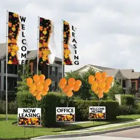 Budget Vertical Flags and Balloon Curb Appeal Kit 