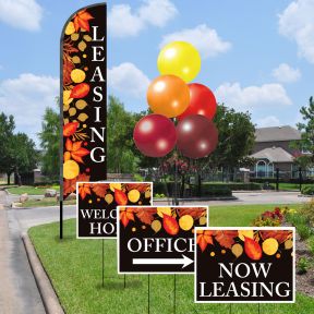 Marketing Kits – Leasing Wave Flag and Balloon Kit-Electric Autumn