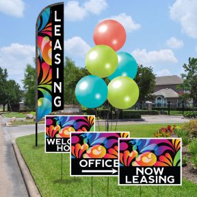 Marketing Kits – Leasing Wave Flag and Balloon Kit - Neon Splash