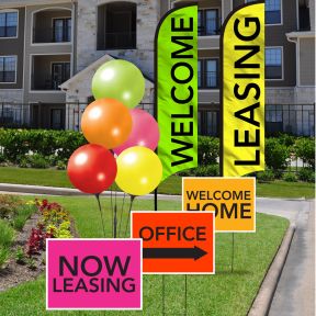 Neon Two Wave Flags Curb Appeal Kit 