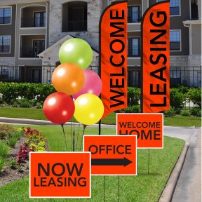 Neon Two Wave Flags Curb Appeal Kit 