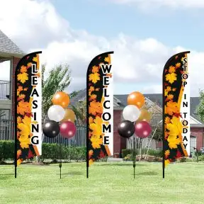 Triple Wave Flags and Two Balloons Curb Appeal Kits