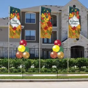 Fall Triple Flag and Balloon Curb Appeal Kit 