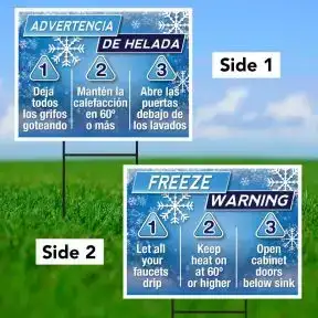 Bandit Sign Kit - "Freeze Warning" English/Spanish Sign