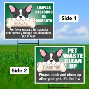 Bandit Sign Kit - "Pet Waste Cleanup" English/Spanish Sign