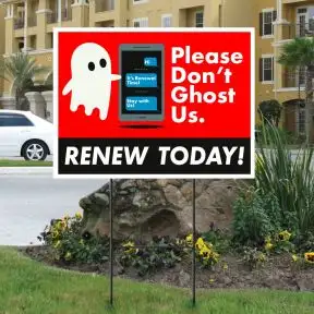 Bandit Sign Kit – Apartment Lease Renewal Reminder "Renew Today"