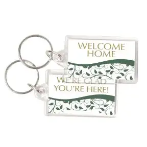 Acrylic Key Chain - Vines on White 