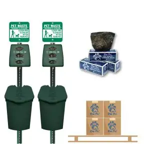 Manager's Choice 2 Plastic Waste Station and Bags Bundle