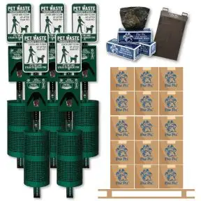 Bow-Wow 5 Metal Pet Waste Station and Bags Bundle