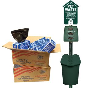 Die-Cut Plastic Pet Waste Station and Bags Bundle