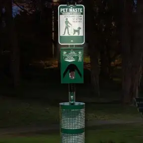 Lighted Metal Pet Waste Station