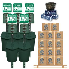 Dog Days 5 Plastic Pet Waste Station and Bags Bundle